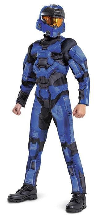 Halo Spartan 2 Blue Classic Kids Muscle Costume
