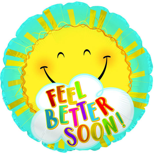 Feel Better Soon Sunshine 18in Metallic Balloon