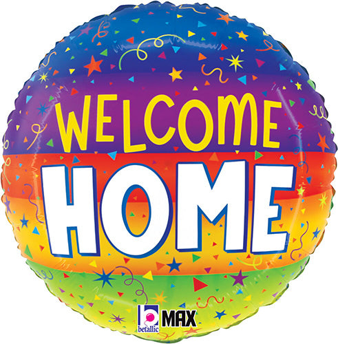 Welcome Home Streamers 18in  Metallic Balloon