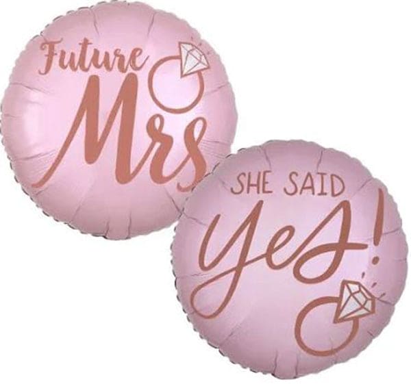 Blush Wedding 18in Metallic Balloon