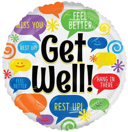 Get Well Thoughts 18in Metallic Balloon