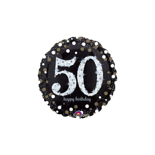Sparkling 50th Birthday 18in Metallic Balloon