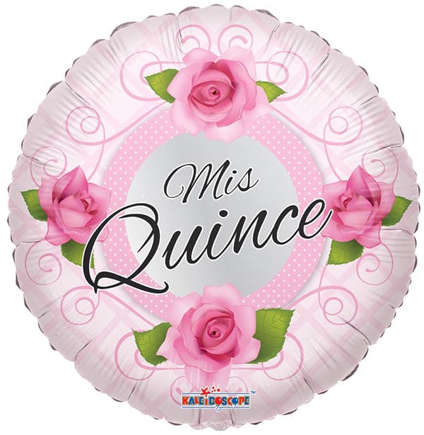 Mis Quince Roses Pink 18in Metallic Balloon