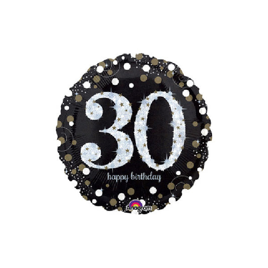 Sparkling 30th Birthday 18in Metallic Balloon
