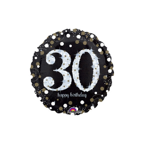 Sparkling 30th Birthday 18in Metallic Balloon