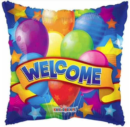 Welcome Banner & Balloons 18in Metallic Balloon