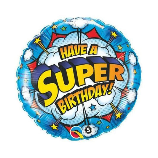 Have a Super Birthday 18in Metallic Balloon