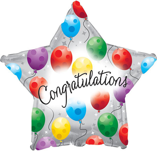 Twinkling Star Congrats 18in Metallic Balloon
