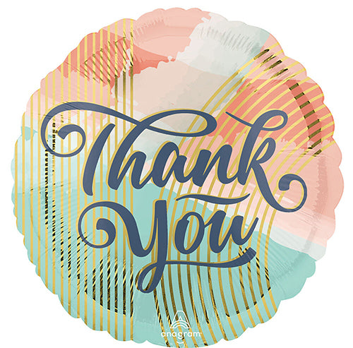Thank You Pastel Clouds 18in Metallic Balloon