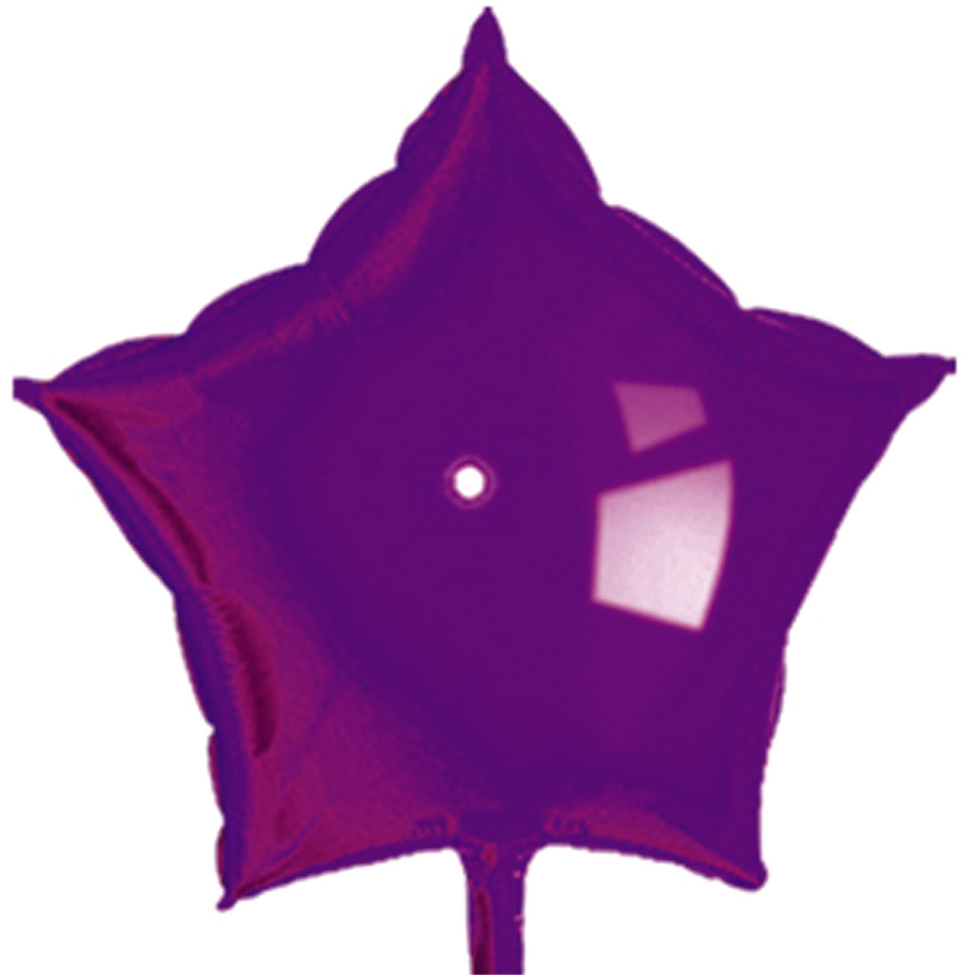 19" Purple Star Shaped Metallic Balloon
