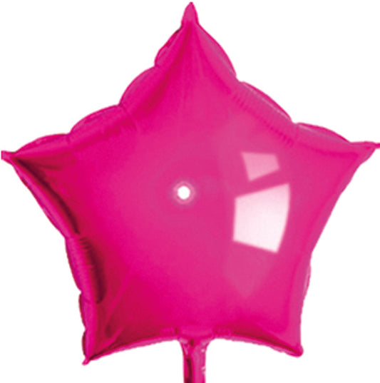 19" Fuchsia Star Shaped Metallic Balloon