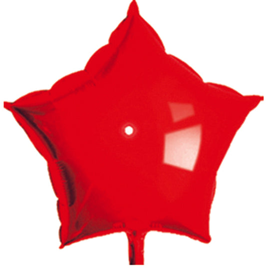 19" Red Star Shaped Metallic Balloon