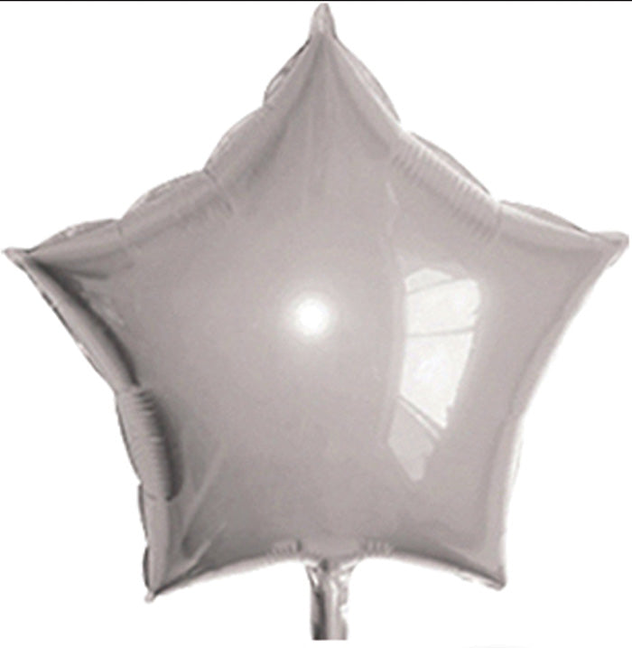 19" Silver Star Shaped Metallic Balloon