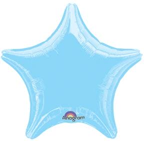 Pastel Blue Star Shaped 19in Metallic Balloon