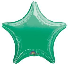 19" Green Star Shaped Metallic Balloon