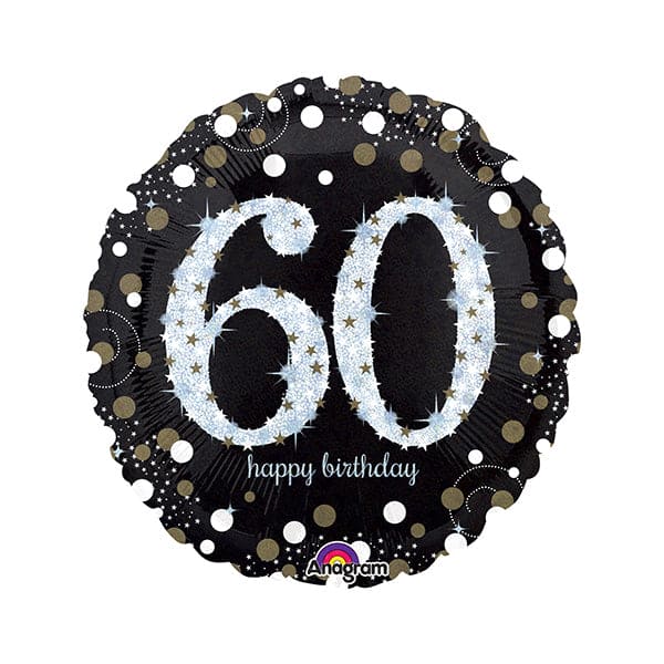 Sparkling 60th Birthday 18in Metallic Balloon