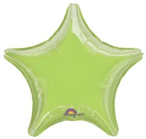 19" Lime Green Star Shaped Metallic Balloon