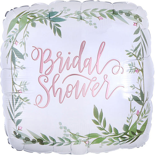 Love & Leaves Bridal Shower 18in Metallic Balloon