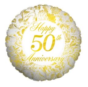Happy 50th Anniversary 18" Metallic Balloon