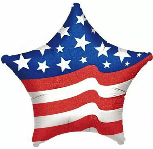 Patriotic Star 18in Metallic Balloon