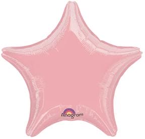 Pearl Pastel Pink Star Shaped 19in Metallic Balloon