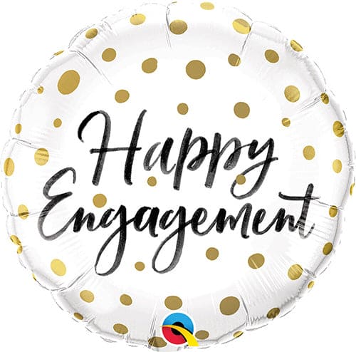 Happy Engagement Gold Dots18in Metallic Balloon