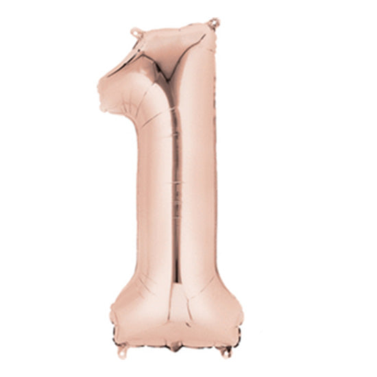 Number 1 Rose Gold 40in Mylar Balloon
