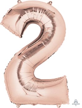 Number 2 Rose Gold 40in Mylar Balloon
