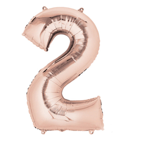 Number 2 Rose Gold 40in Mylar Balloon