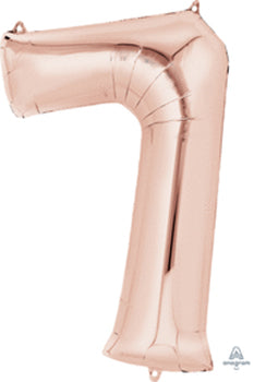 Number 7 Rose Gold 40in Mylar Balloon