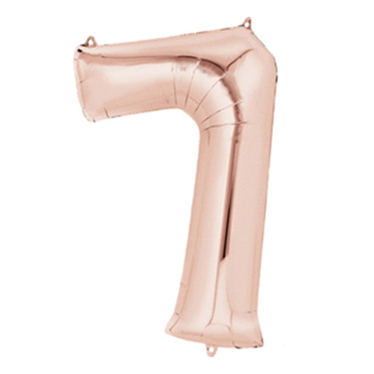 Number 7 Rose Gold 40in Mylar Balloon