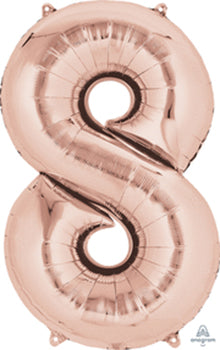Number 8 Rose Gold 40in Mylar Balloon