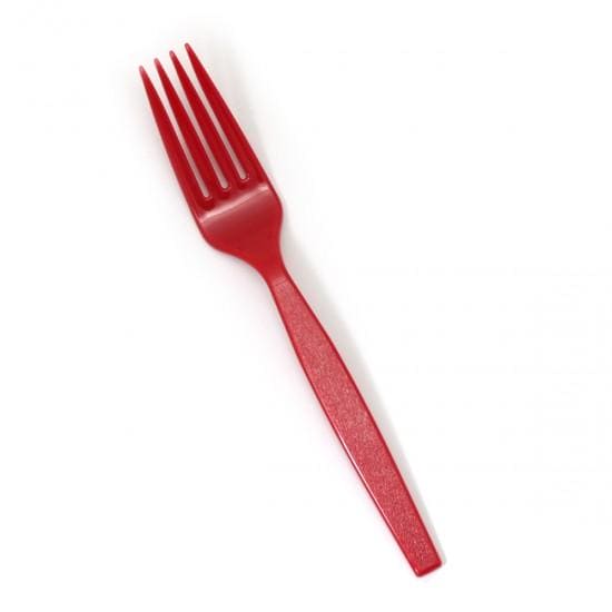 Premierware Full Size Red Dinner Forks 24ct