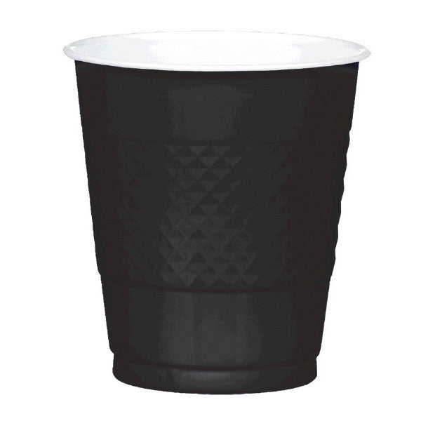 Jet Black 12oz Plastic Cups 20 Ct