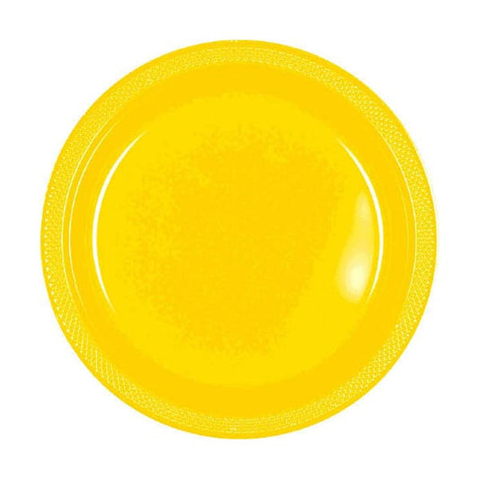 Yellow Sunshine 7in Round Luncheon Plastic Plates
