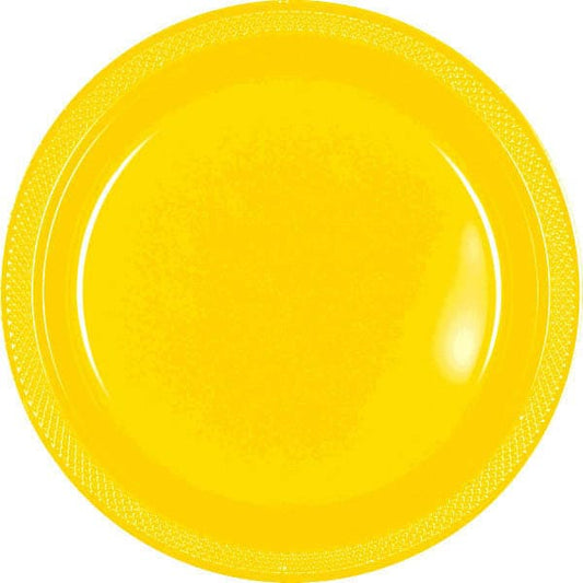 Yellow Sunshine 10.25in Round Banquet Plastic Plates