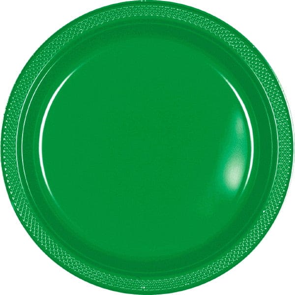 Festive Green 9in Round Dinner Plastic 20 Ct
