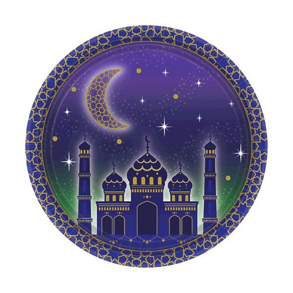 EID Celebration 7in Round Luncheon Paper Plates 8 Ct