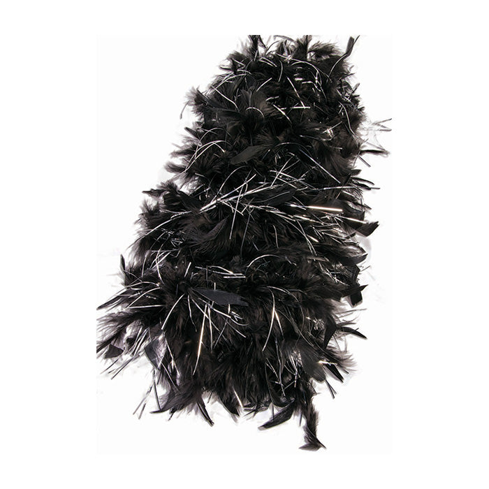 Roaring 20's Feather Boa Black & Silver