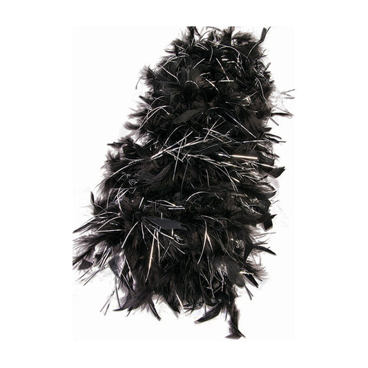 Roaring 20's Feather Boa Black & Silver