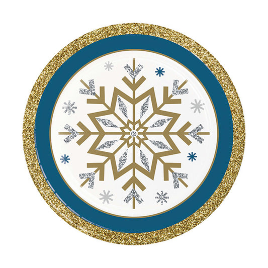 Whimsical Winter 7in Round Luncheon Paper Plates 8ct