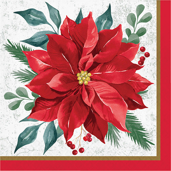 Festive Floral Luncheon Napkins 16ct