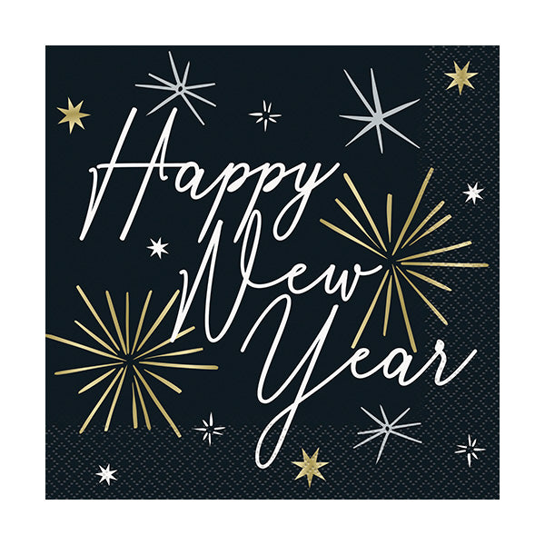 Disco Ball New Year's Beverage Napkins 16ct