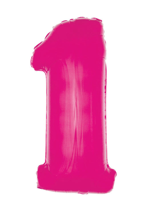 40in Number 1 Pink Mylar Balloon