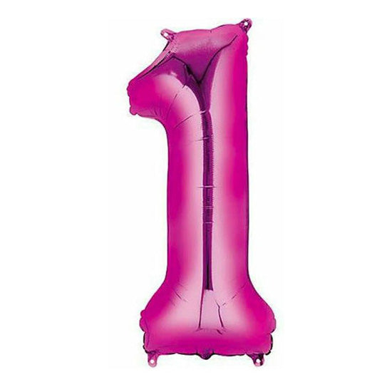40in Number 1 Pink Mylar Balloon