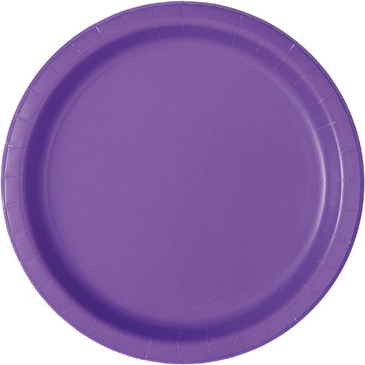 Purple 9in Round Dinner Paper Plates 20ct