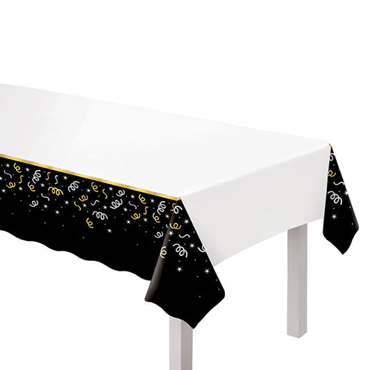 Midnight Cheers 54 x 102in Plastic Table Cover