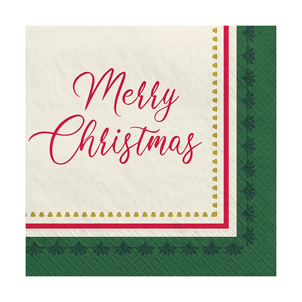 Elegant Evergreen Beverage Napkins 16ct