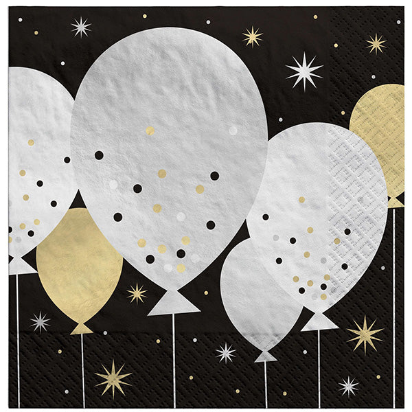 Midnight Cheers New Year Luncheon Napkins 16ct
