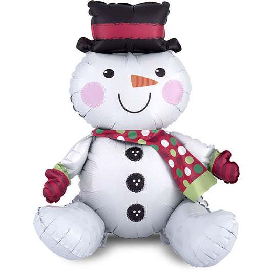Sitting Snowman Air Filled 21in Balloon